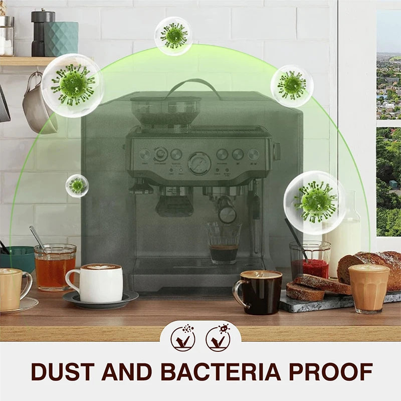 Espresso Machine Dust Cover Waterproof Nylon Foldable Protective Sleeve For Coffee Maker Equipment Black Appliance Guard