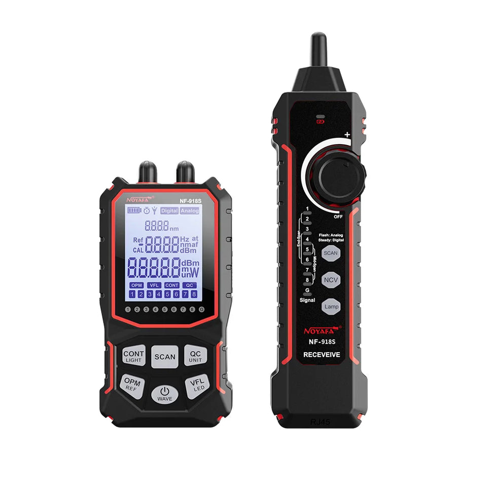 NOYAFA NF-918S Network Cable Tester Red Light Pen Wire Tracer with Optical Power Meter POE Check Wiremap Crimp Test Line Finder