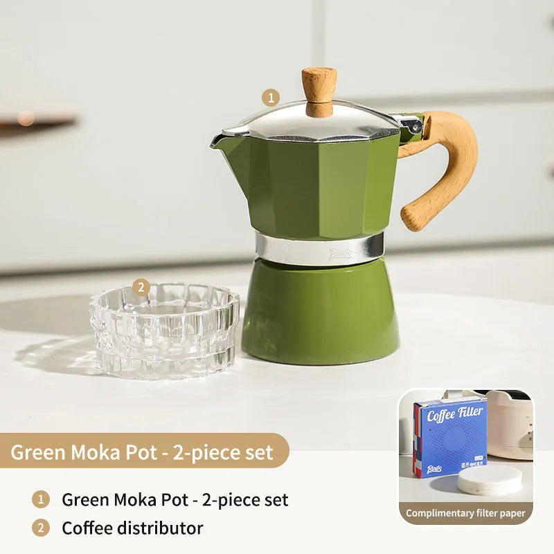 Bincoo Coffee Moka pot Classic Italian Espresso Maker Extraction Hand Brewing coffee Pot Barista Coffee Machine Coffee Utensil