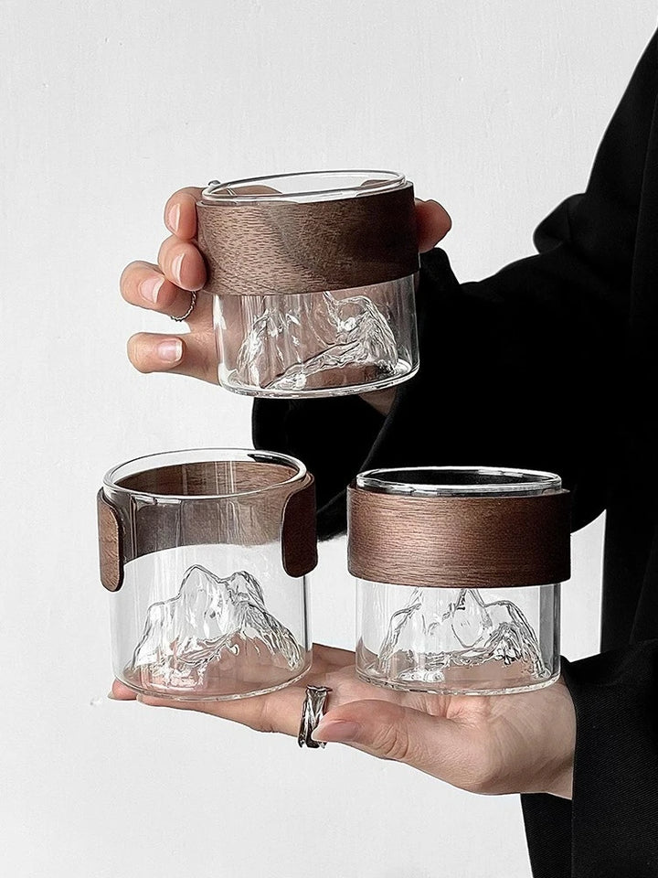 Japanese-style glass retro ethnic wind high temperature resistant Mount Fuji tea cup home snow mountain cup coffee cup