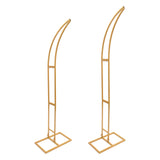 2PCS Wedding Arched Bracket,2.1m & 1.9m White/Gold Curved Wedding Stand,Decoration Backdrop Stand for Ceremony and Party