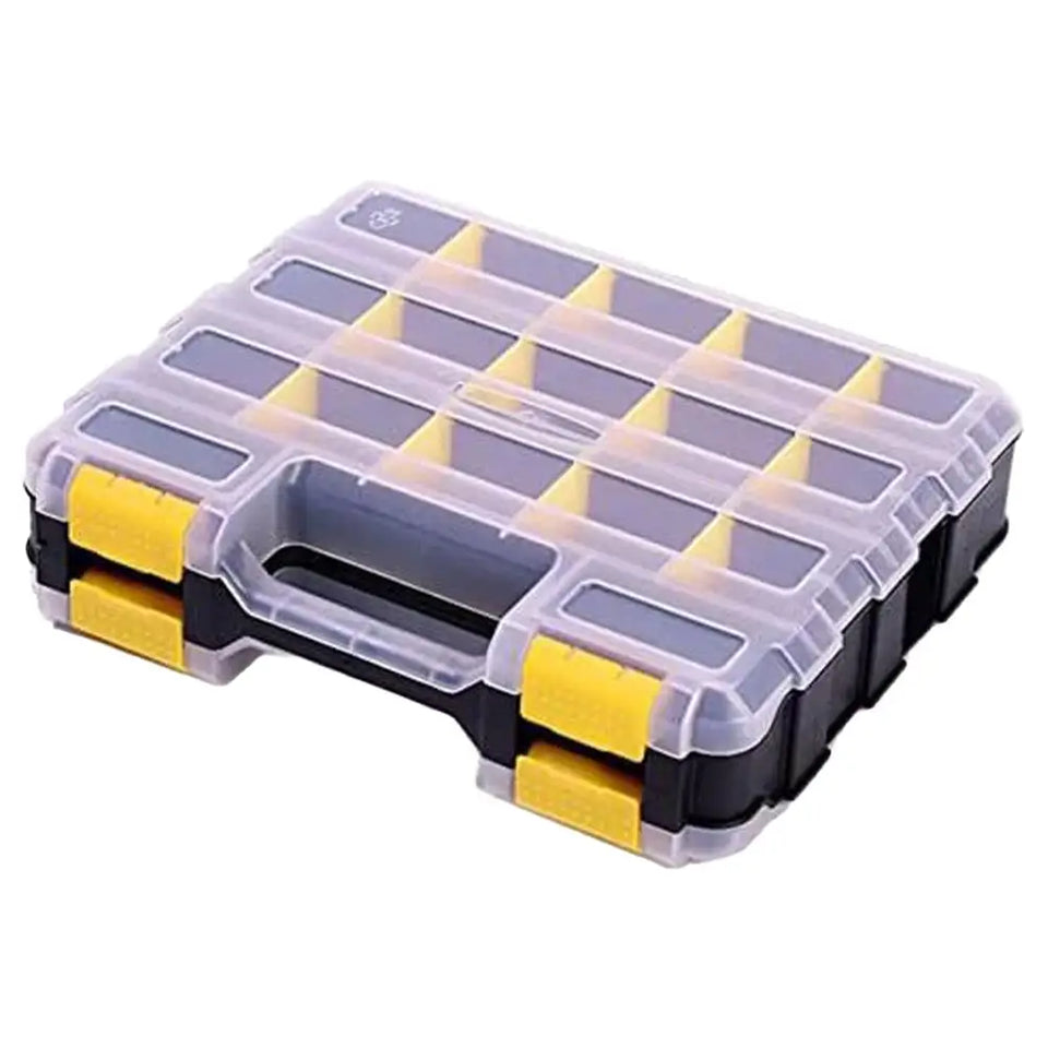 Hardware Organizer Box 34 Compartments Organizer W/ Removable Dividers Double Side Screw Organizer For Nuts, Bolts Screws Nails