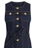 Denim suit spring and summer tops for women 2026 new style simple and elegant high-end denim fashionable style vest