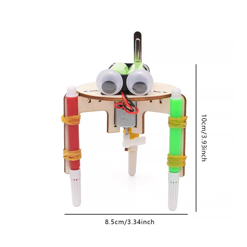 Technology small production DIY graffiti robot elementary school student creative small invention scientific experimental device