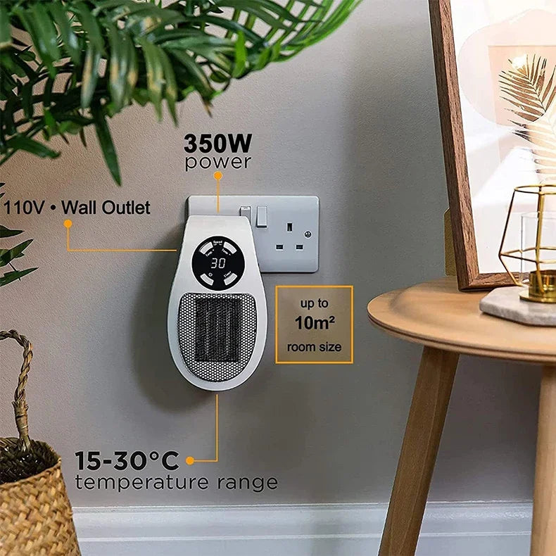 Portable Mini Space Heater with Remote Control Fast Heating Electric Warmer for Room Office Desk Indoor Use