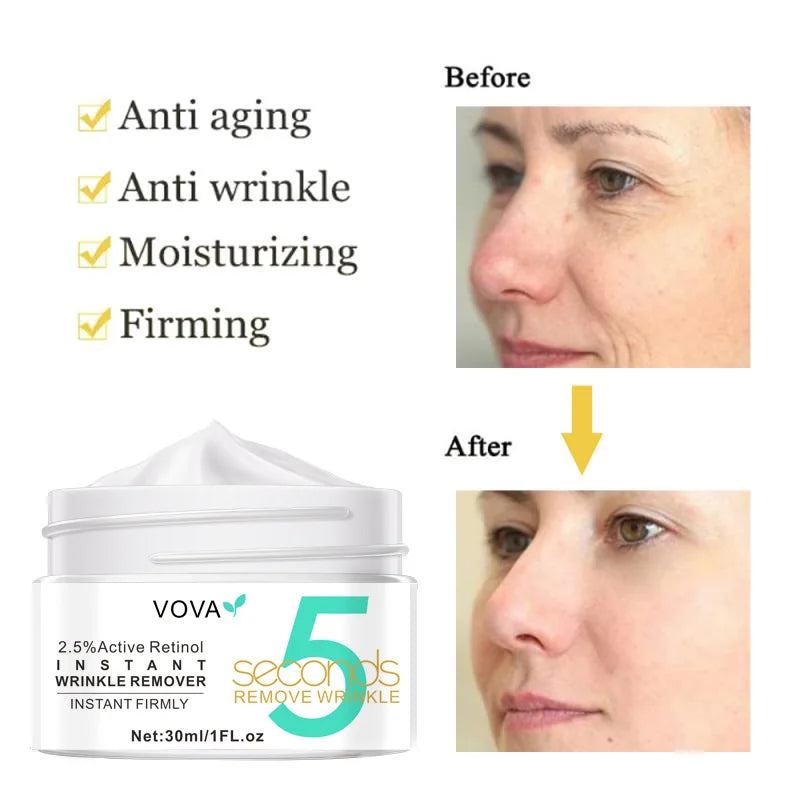 5 Seconds Instant Wrinkle Remover Face Cream Eye Firming Anti Aging Lifting Moisturizing Facial Cream Remove Fineline Skin Care