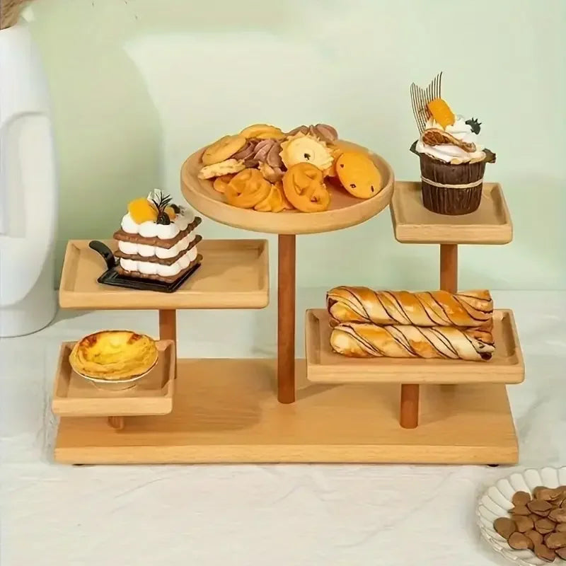 Solid Wood Stall Display Stand Creative Wood Jewelry Ornaments Display Table Ins Style Display Multi-layer Storage Rack