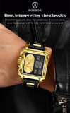LIGE Fashion Square Digital Watch Men Casual Sports Waterproof Men's Quartz Wristwatch FOXBOX Top Brand Luxury Chronograph Watch