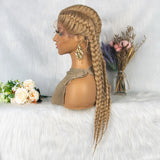 KIMA New Arrival 26 Inches Braided Wigs Synthetic Lace Front Hair Wig With Baby Hair for Black Women