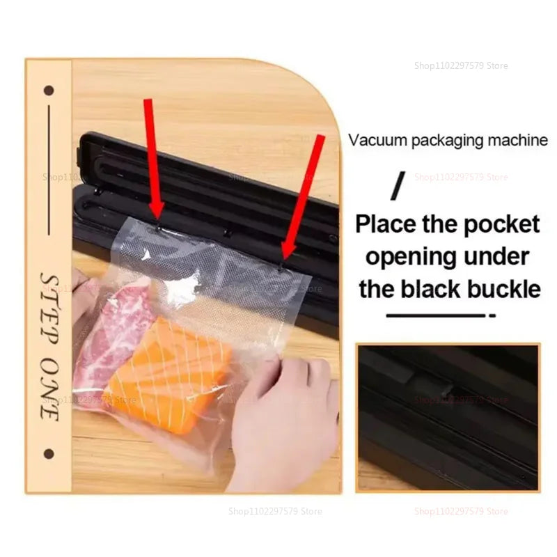 Automatic Small Food Vacuum Sealer Machine for Fresh Cooked Food Plastic Packaging Compact Sealers Food Preservation