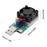 18W 22.5W Electronic Test Load Resistor USB Interface Battery Discharge Capacity Tester with Fan Adjustable Current Module Tool