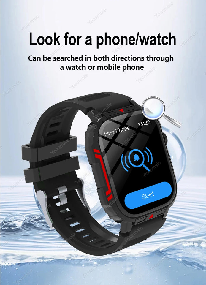New Outdoor Smartwatch Men Women Bluetooth Call Heart Rate Health Monitor Military Watches GPS track Sports Fitness Smart Watch