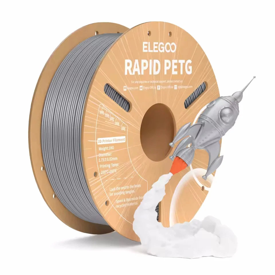 ELEGOO Rapid PETG Filament 1.75mm 1KG,High Speed 30-600mm/s 3D Printer Filament 1kg Fits for Most FDM 3D Printers