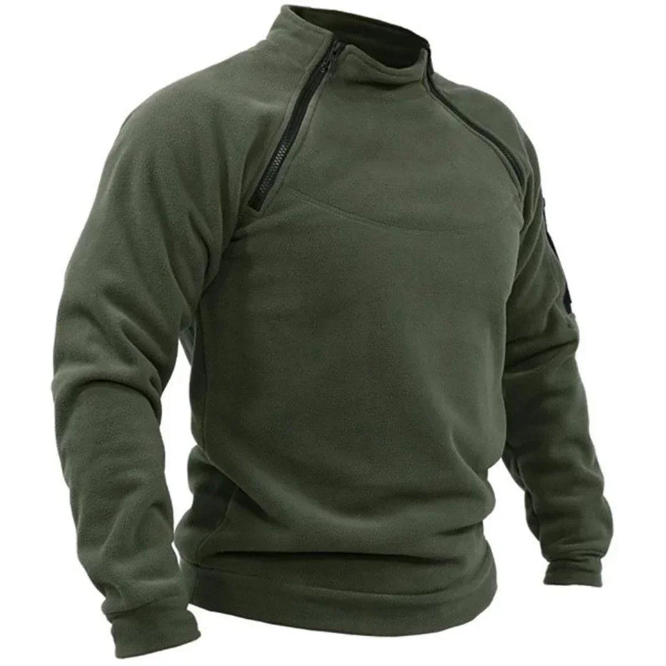 Men's Tactical Hoodies Fleece Windproof Side Zipper Jacket Sweatshirt Spring Autumn Standing Collar Casual Pullover Outdoor Tops