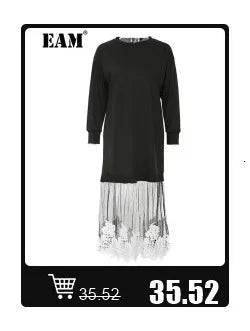 [EAM] Black Irregular Knot Sweatshirt New Stand Collar Long Sleeve Women Big Size Fashion Tide Spring Autumn 2026 1DJ1848