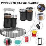 Luggage Cup Holder Travel Essentials Cup Holder Hands-Free Drink Holder with 2 Coffee Mugs Suitcase Drink Bag Travel Luggage Acc