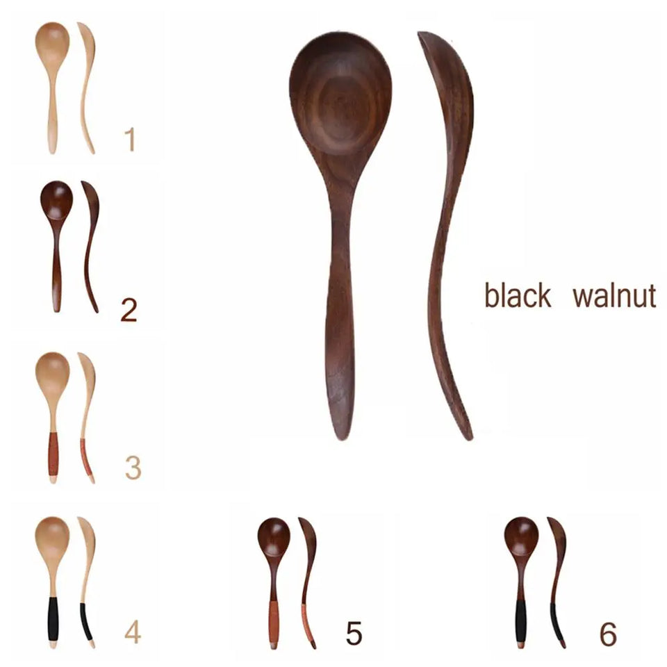 Coffee Handmade Hand-made Catering Scoop Wood Tableware Kitchen Tool Soup Spoon Wooden Spoon Cooking Utensil