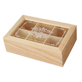 6 Grids Wooden Tea Box Portable Jewelry Box Divided Tea Storage Organizer Wood Storage Rack Coffee Tea Bag Storage Holder