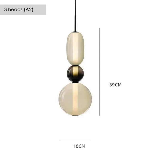 Modern Colorful Glass Hanging Pendant Light Chandelier for Loft Living Room Restaurant Nordic Coffee Restaurant Lighting Fixture
