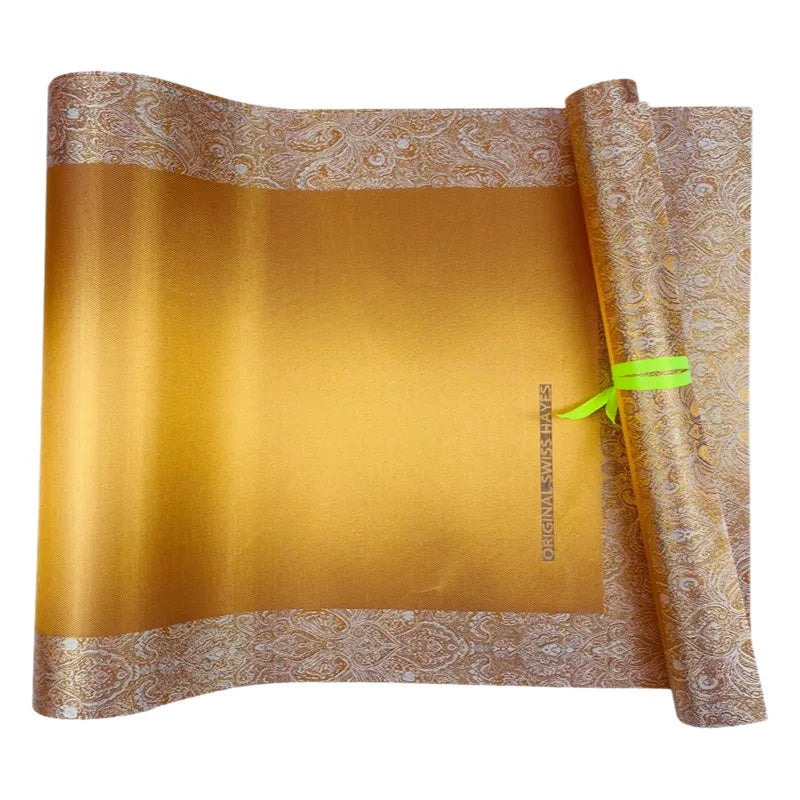 African Plain 3D Swiss Hayes Sego Headtie Luxury Head Wraps New Design Nigerian Turban Hayes Metallic Gele Headtie Set 2PC/Bag