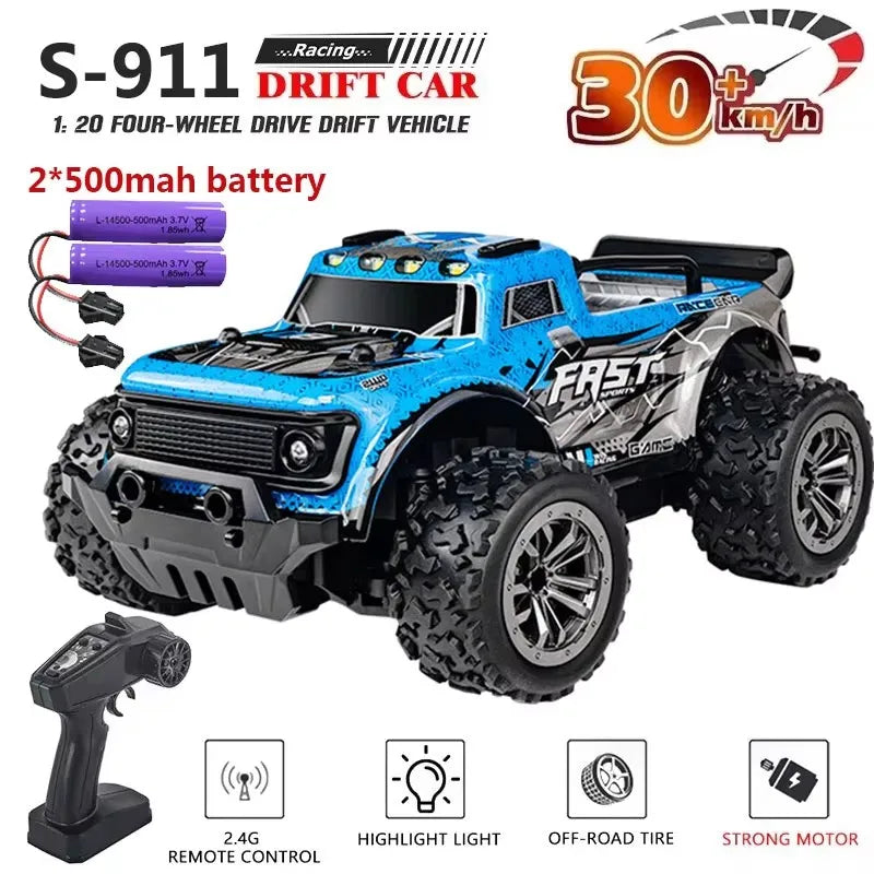 1:20 4WD RC Drift Car 30km/h High Speed RC Cars Toys For Adults And Kids 2.4G Remote Control Cars Off Road Monster Truck