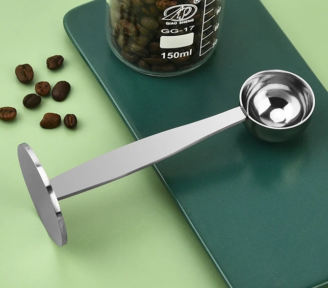 Stainless Steel Stand Tamper Spoon Tools 2 In 1 Coffee Scoop Portable Coffee Powder Measuring Scoops