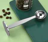 Stainless Steel Stand Tamper Spoon Tools 2 In 1 Coffee Scoop Portable Coffee Powder Measuring Scoops