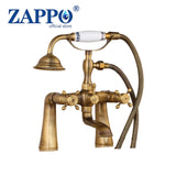 ZAPPO Bathtub Faucet Vintage Telephone Style with Dual Handles Deck mounted bathtub Faucet set Hot and Cold Water Mixer Tap