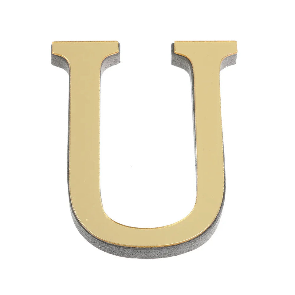 10CM 26 English Letters Wall Sticker 3D Mirror Acrylic Gold Wall Sticker Decals Self-Adhesive Home Party Decor Wall Art Mural