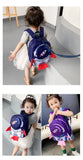Childrens Anti Slip Backpack 1-3Years Old Space Rocket Towing Rope Kindergarten Backpack Childrens Early Education Bag New Model
