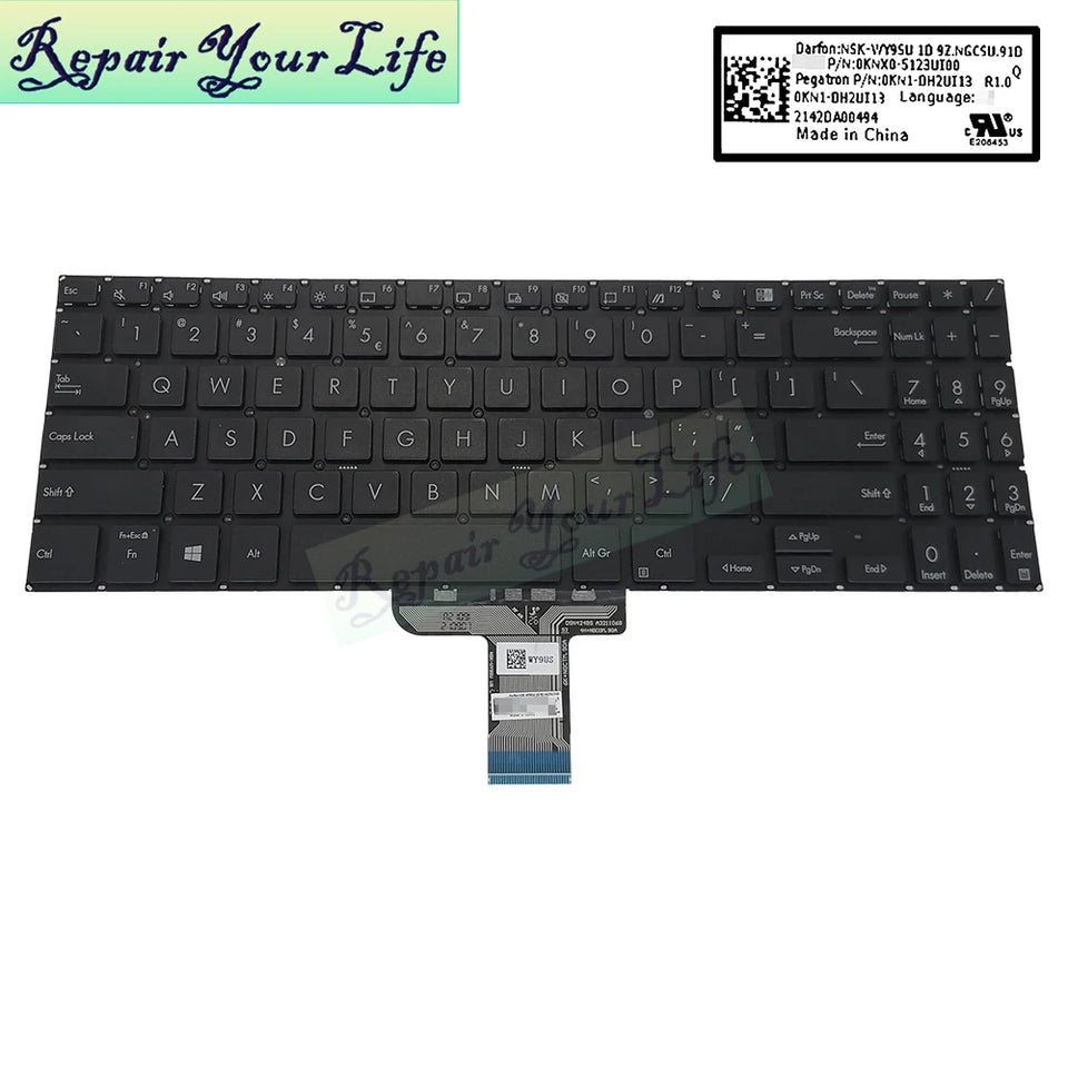 US UI Latin Backlight Keyboard For ASUS ExpertBook B1 B1500 B1500C P1450 P1450CBA BW450 PX555C B1500CEA 0KNX0-5622LA00 5123UI00