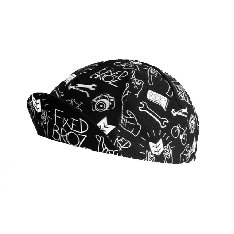 Black Cycling Cap Funny Road Bicycle Hat Cartoon Bike Headwear Men and Women Coffee & Beer Gorra Ciclismo
