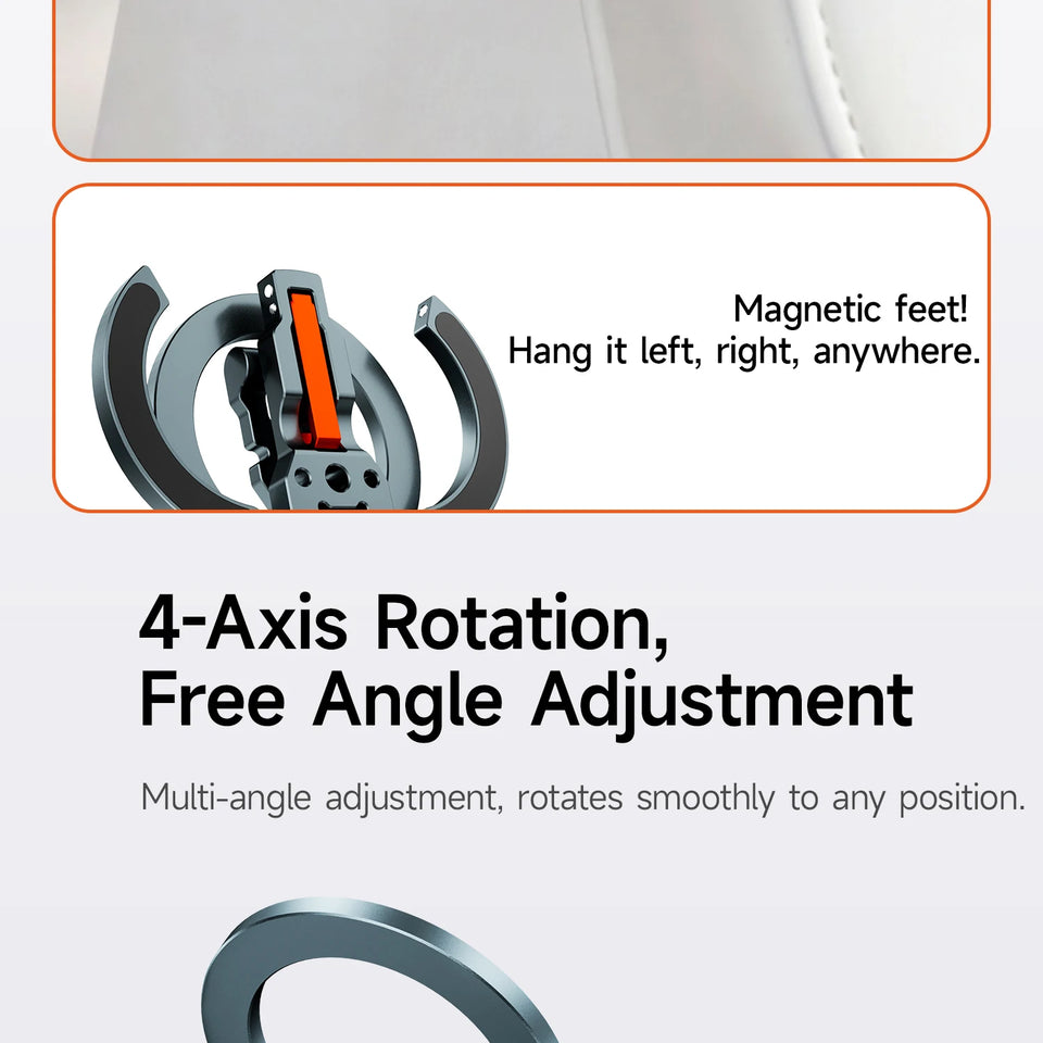 XILETU COBONE Dual-sided Magnetic Phone Stand|Slim Foldable Magsafe 1/4" Mount for iPhone 17-13 Vlog Travel Selfie Live Tripod