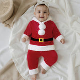 0-5T Girls Boys Santa Claus Costume Long Sleeve Hooded Sweatshirt with Pants Christmas Outfit Cosplay Costume