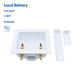 KING SMART Washing Machine Outlet Box CUPC NSF Lead Free Certified; 1/2" PEX b/F1807; 3/4" MHT Outlet, 1/4" Turn; 1 Pcs; 81214
