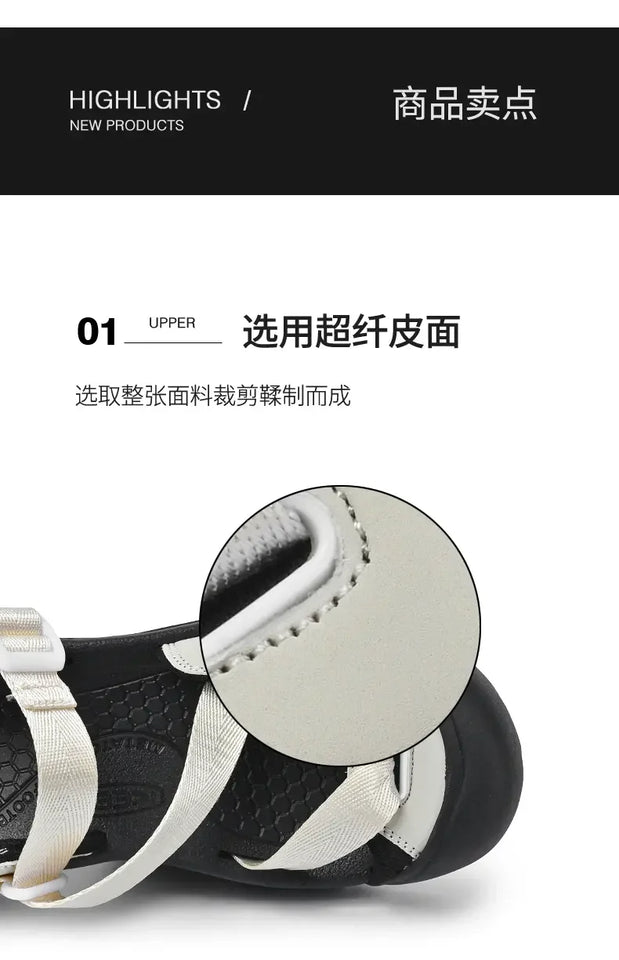 Summer New Handmade  Sandals Leisure Beach Shoes For womens  Outdoor Wading Shoes Man Breathable Casual Anti-collision Toe Flats