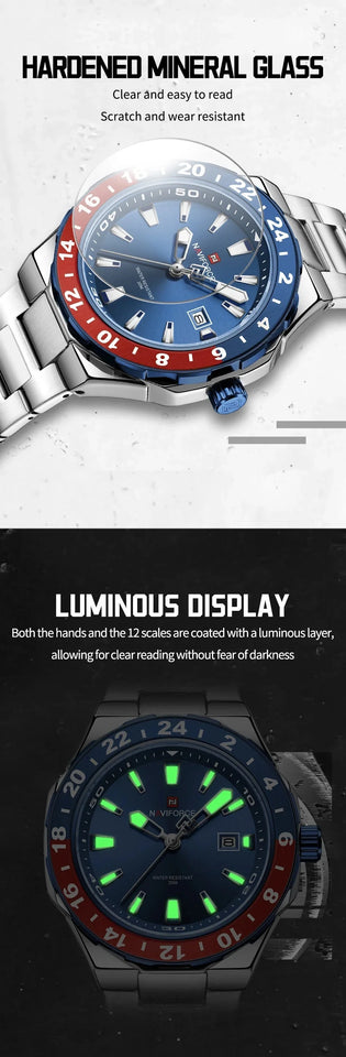 Naviforce 9249 High Quality Sports Casual Mens Watch Business Stainless Steel Quartz Wristwatches Male Clock Reloj Hombre