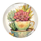 Handmade Teacup Coffee Cup Flower Photo Glass Cabochon Flatback Demo Flat Back Cameo For Diy Jewelry Making Supplies Accessories
