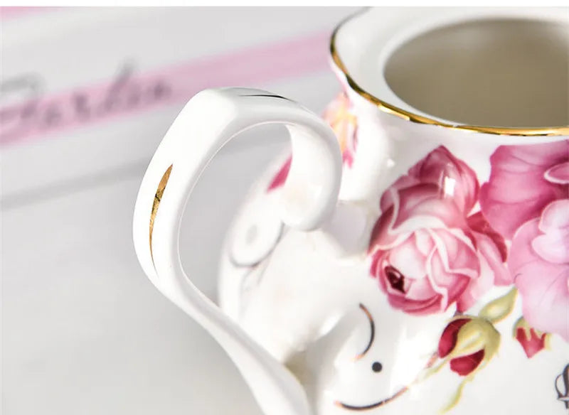 400ML European Bone China Teapot English Afternoon Tea Set Teapot High-Grade Porcelain Coffee Pot Heat Resistant Kettle Pot