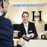 Bisofice Portable Mini Thermal Printer 2 Inch Wireless USB Receipt Bill Ticket Printer with 58mm Print Paper  for Restaurant