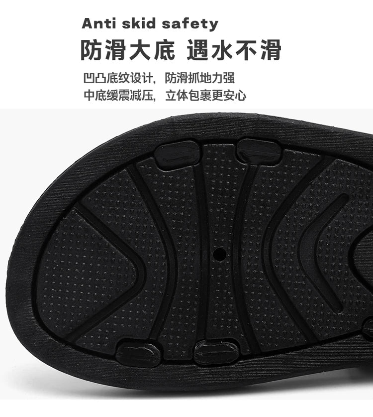 Summer Men's Sandals Leisure Beach Shoes Male Holiday Slippers Outdoor Retro Comfortable Casual Sandals leather Men Slippers