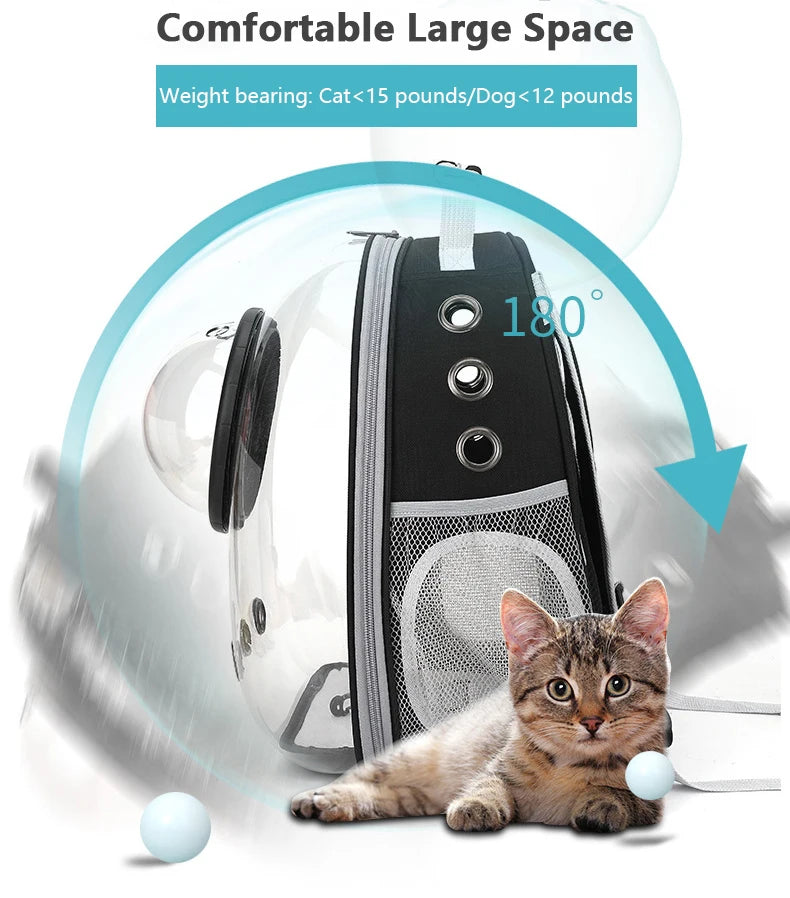 Transparent Cat Carrying Bags Space Breathable Pet Backpack Portable Puppy Pets Backpack Transport Carrier Space Capsule Dog Bag