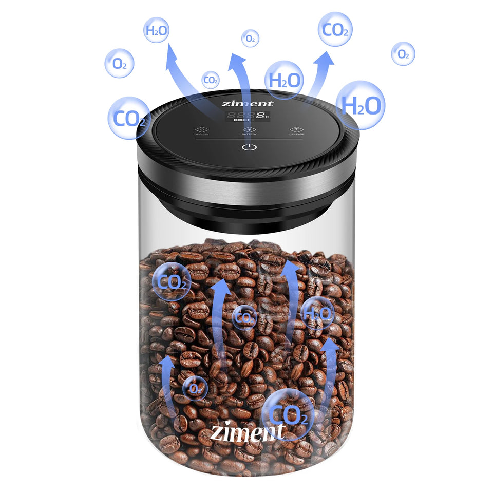 Vacuum Sealed Jar Coffee Bean Storage Bottle 1.6L/1.1lbs Kitchen Food Grain Tea Glass Jar Fresh Storage Jar Kitchen Accessories