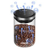 Vacuum Sealed Jar Coffee Bean Storage Bottle 1.6L/1.1lbs Kitchen Food Grain Tea Glass Jar Fresh Storage Jar Kitchen Accessories