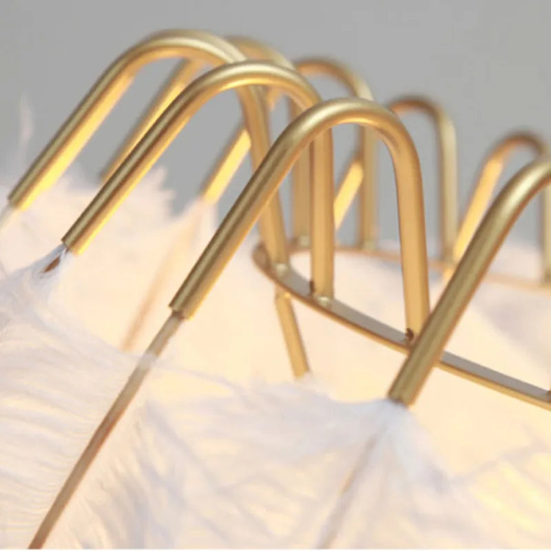 Modern Floor lamp for Living room Studio Bedroom Girl room feather lamp tripod minimal Gold floor table lamp