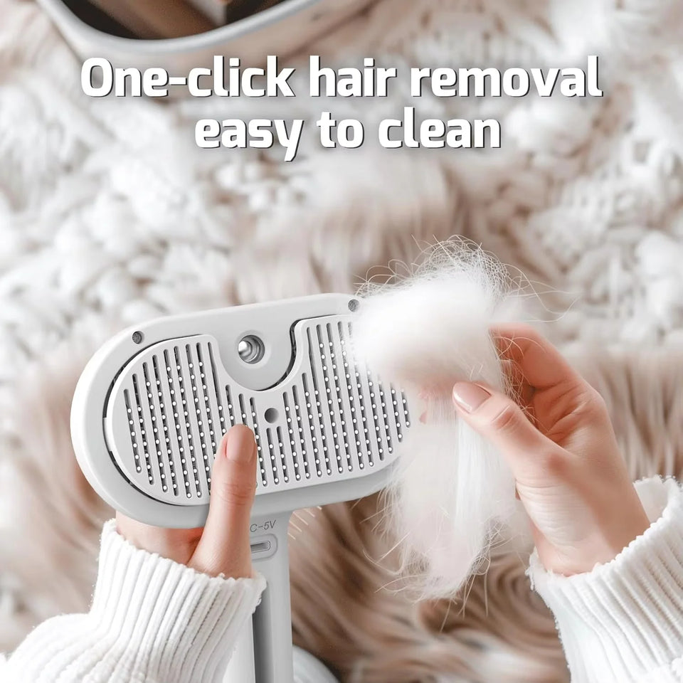 Pet Spray Hair Comb Pet Hair Remover Cleaning Brush Cats Grooming Dog Accessories Tools Dematting Water Mist Humidifier Comb