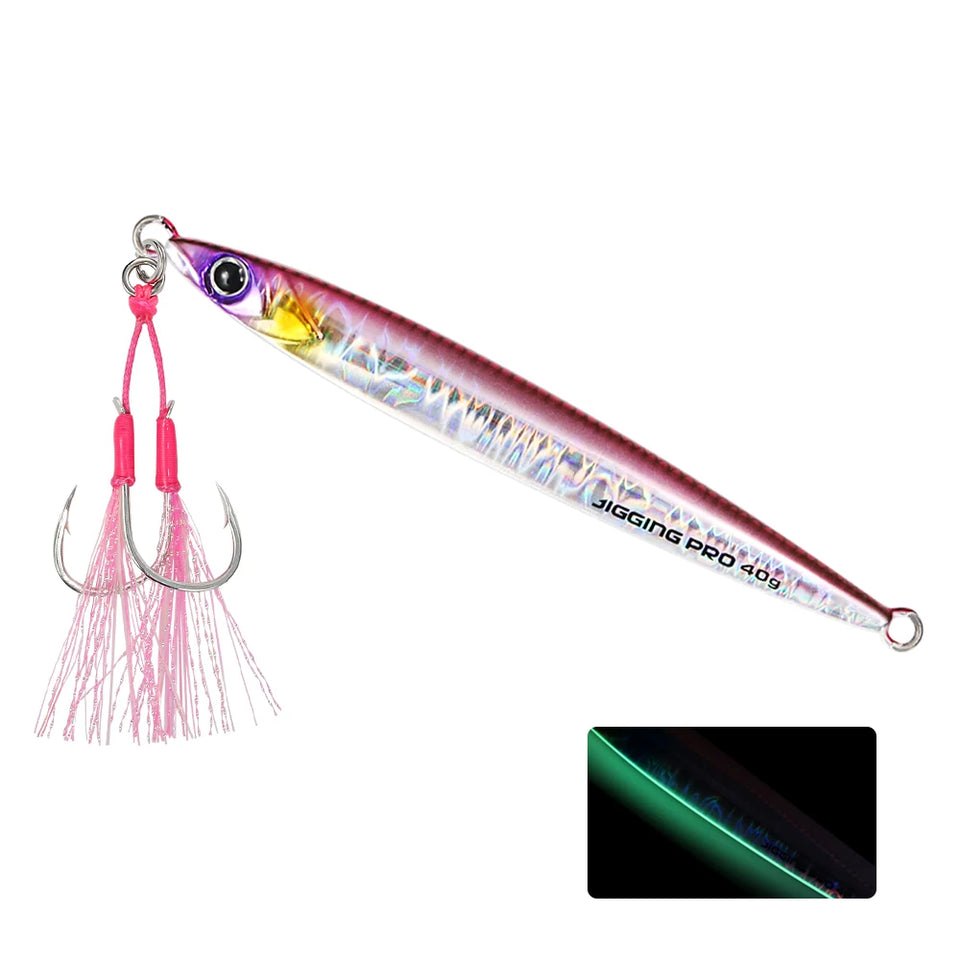 JIGGING PRO Slide Stick Metal Jig 40g 60g Shore Jigging Lure Long Casting Fast Sinking Fall Jigs For Sea Bass Mackerel Kingfish