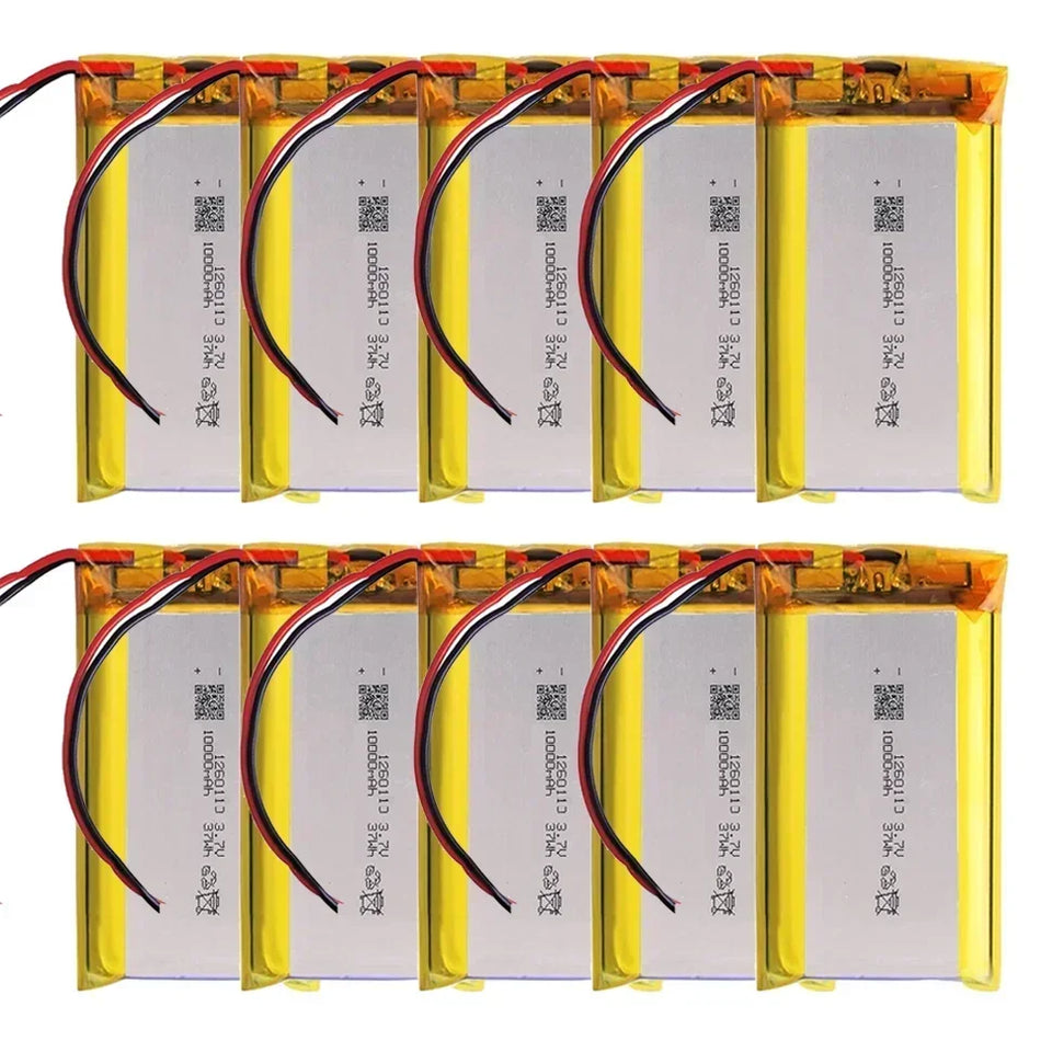 High Qulity 3.7V 10000mAh 1260110 Rechargeable Polymer Batteries Lipo Li-Po For Toy Power Bank GPS Laptop Camping Lights Diy
