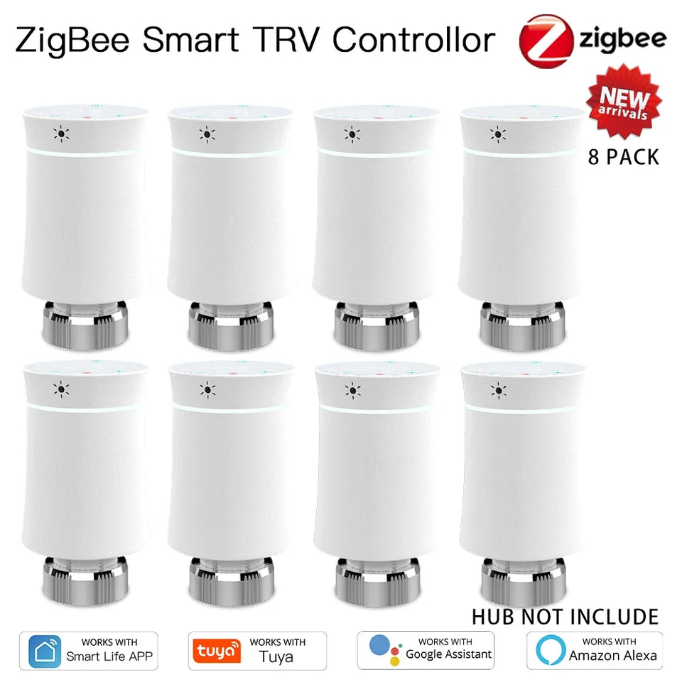 MOES ZigBee3.0 TRV New Radiator Actuator Valve Tuya Smart Programmable Thermostat Temperature Heater Alexa Voice Control