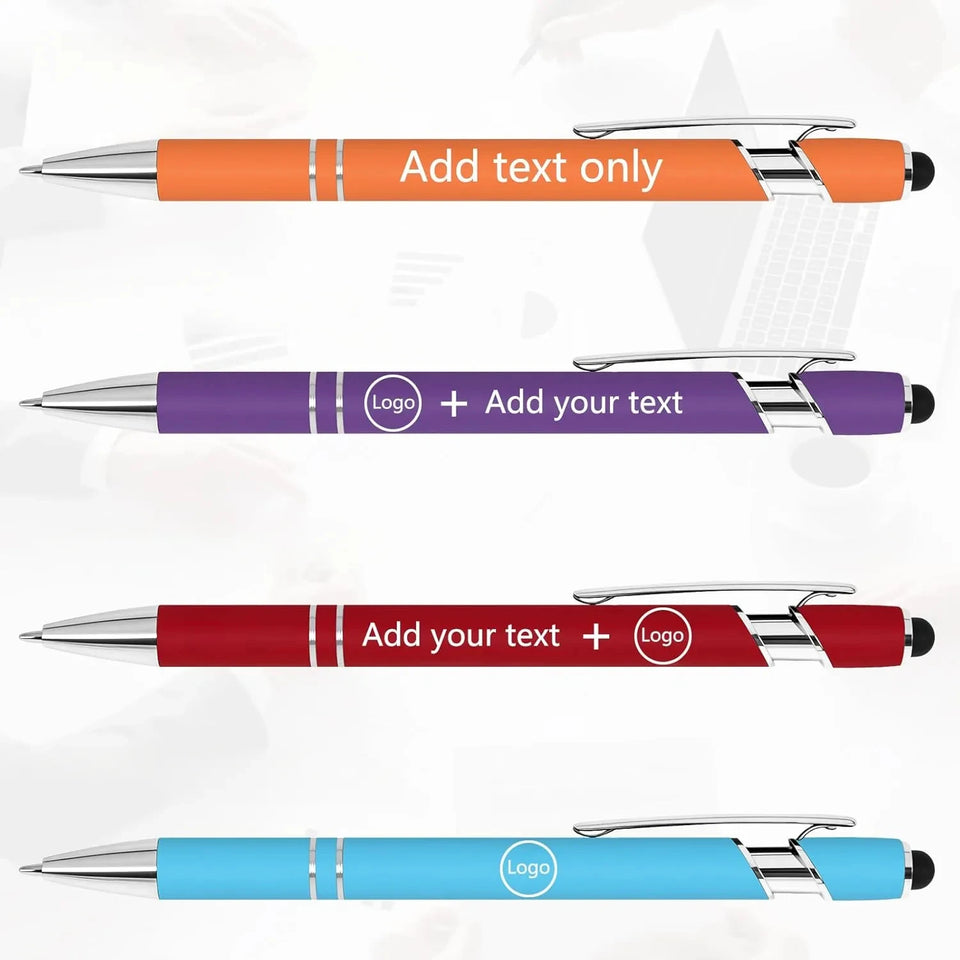 10 pcs Bulk Custom Pens Personalized with Name Engraved Text/Logo Stylus Tip Black Ink Options for Events & Promotions 10/1 pcs
